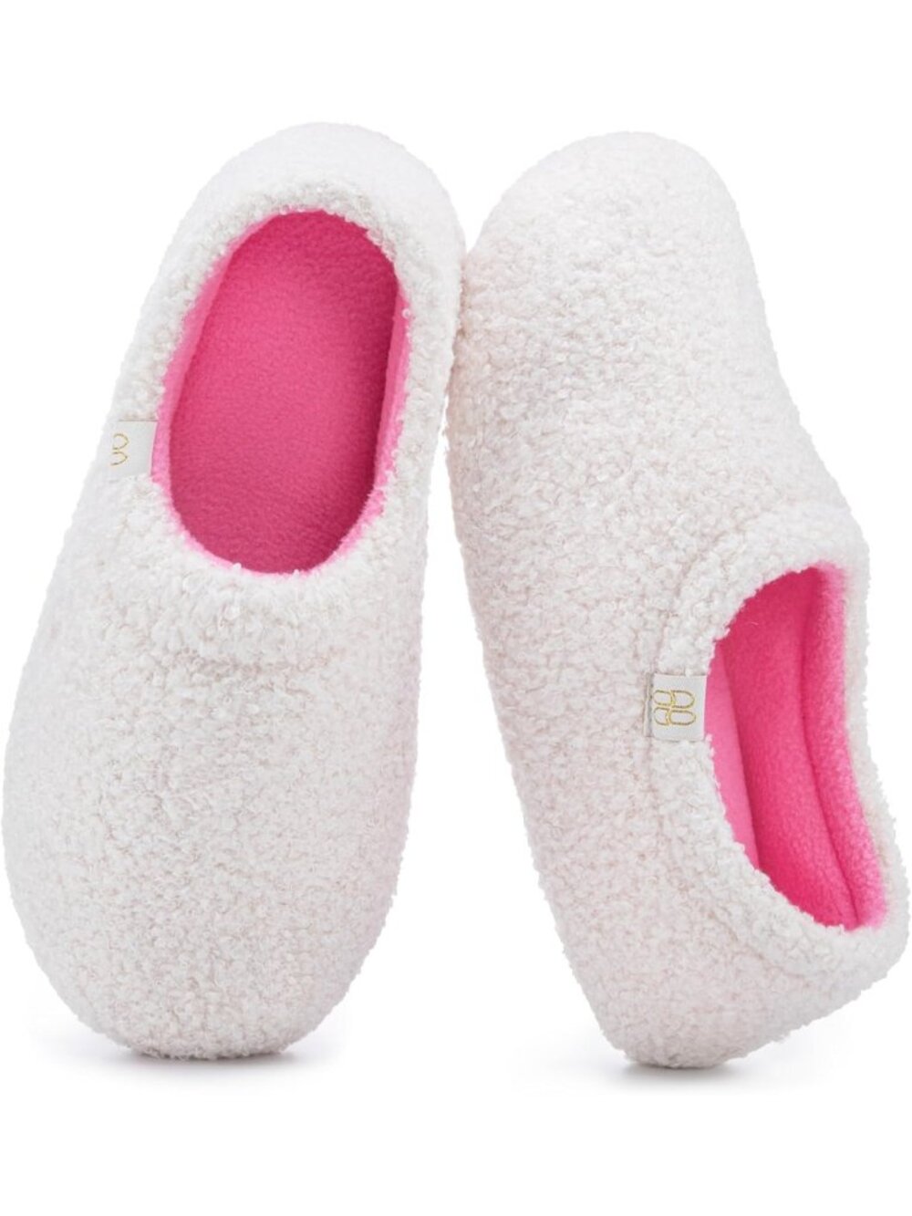 Women's Bliss Ivory Fuzzy Curly Fur Memory Foam Fleece Lining Loafer Slippers
